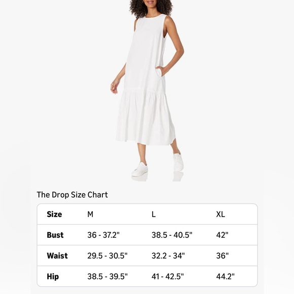 The Drop Women's Ilana Loose Sleeveless Wide-Hem Poplin Maxi Dress M White - Picture 4 of 5